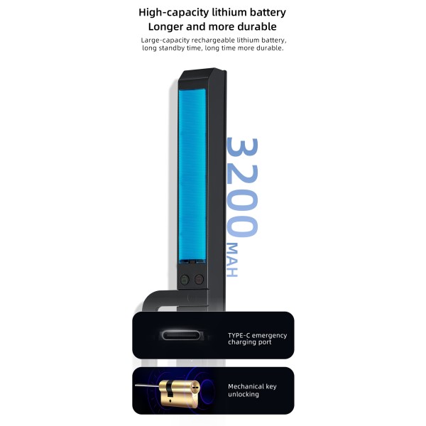 Tuya App Full Automatic Aluminum Door Lock With 3D Face Recogination Video Intercom Digital Door Auto Lock Smart Lock Cnc