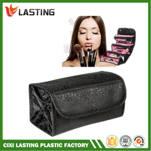 Travel Cosmetic  Makeup Bag Hanging Rolling Toiletry Organizer Black