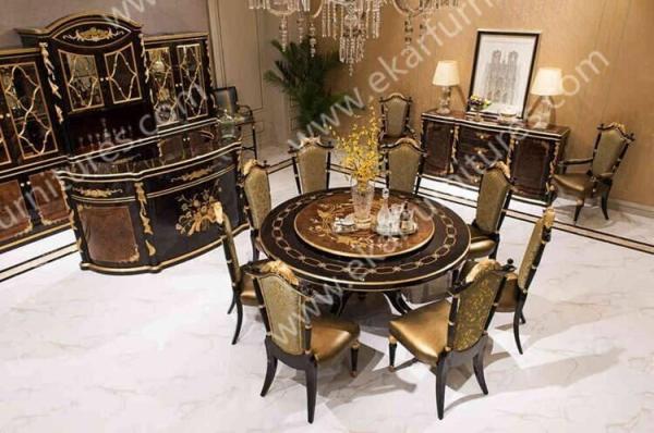 Alibaba wholesale Italy antique wooden round rotating dining table TN-029N