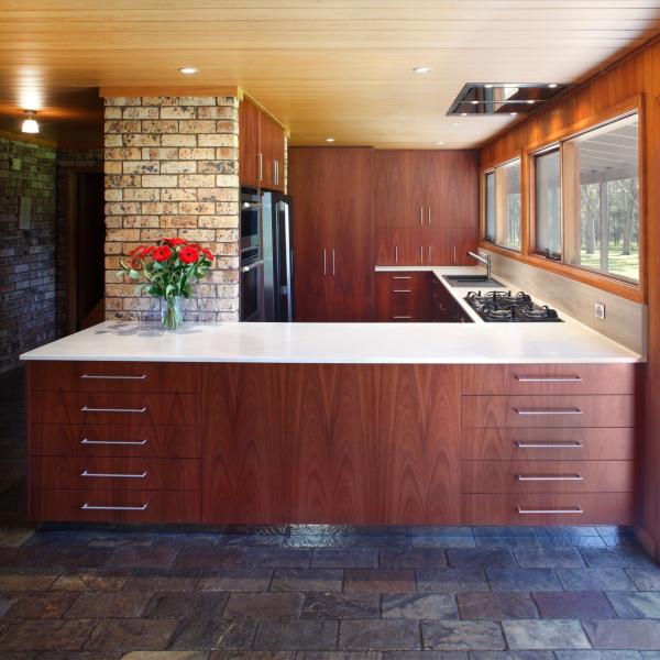 Brown Wood Veneer Kitchen Cabinet Sets Dark Complete  Modular Kitchen