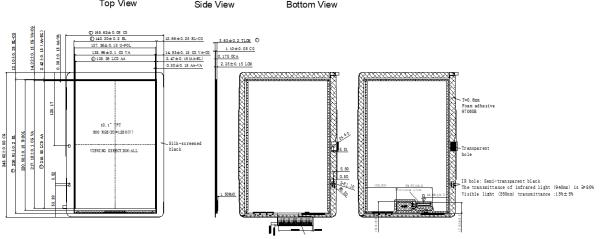 IPS Technology HD TFT POS LCD Display Screen 10.1 Inch 800x1280 500cd/M2