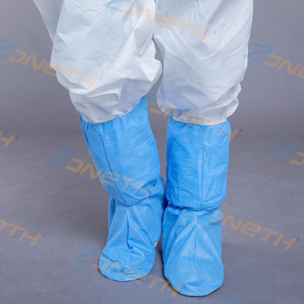 50g SMS 400g PVC Blue Plastic Shoe Covers With Elastics