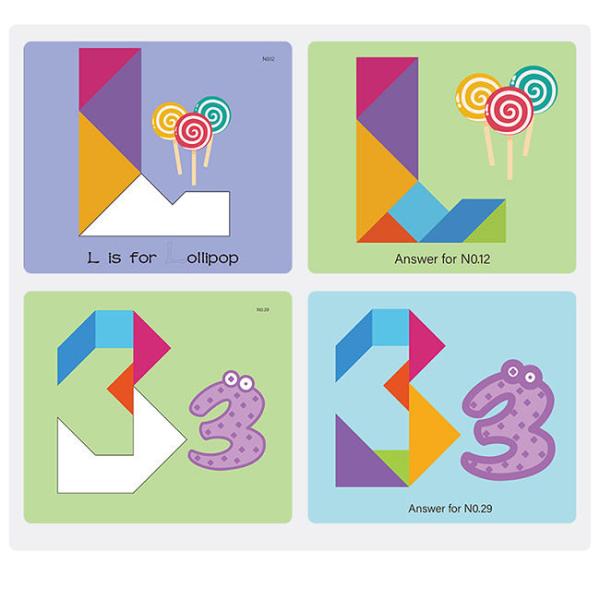 Kids Shape Color Congnition Magnetic Tangram Puzzle Creativity Skills Learning