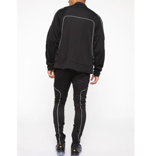 Polyester Reflective Piping Men Sportswear Tracksuits Custom Logo