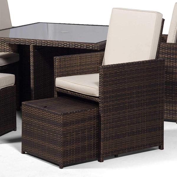 Modern Design Rattan Wicker Furniture Garden Table with Popular Double Garden Chair