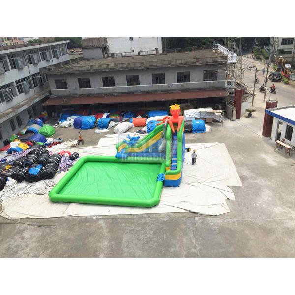 Grand parc aquatique gonflable commercial mobile avec la construction de conception de glissière d'éléphant