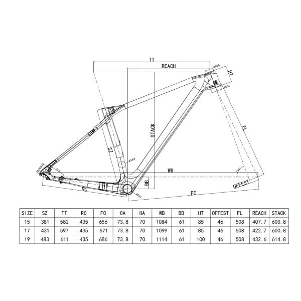 Скорость вилки 12 велосипеда волокна MTB углерода ГРАВИЯ M6 твердая через диск цапфы для людей