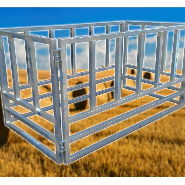 4 Piece Galvanized Steel Large Square Hay Bale Feeder 32mm 40mm