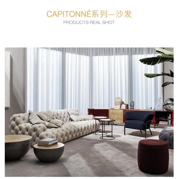 Italian Light Luxury All Pull Ins Leather Art Sofa / American Minimalist Living Room Club Hotel Velvet Sofa