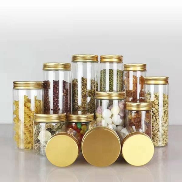 Transparent Aluminium Lid Frosted Plastic Bottles 500g