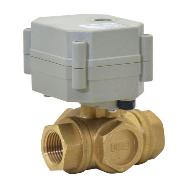 HOT DC 24V AC 230V Mini Thread 3-Way 1/2in-4in Brass Motorized Electric Ball Valves Water Gas Low Temp OEM Customized