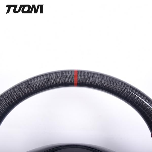 Red Stripe Carbon Steering Wheel Black Perforated Leather Honda Auto Parts