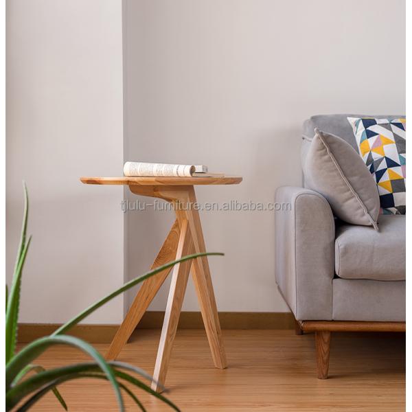 Vintage Round End Table Customized Designs for Coffee Side Table in Solid Wood Living Room Furniture