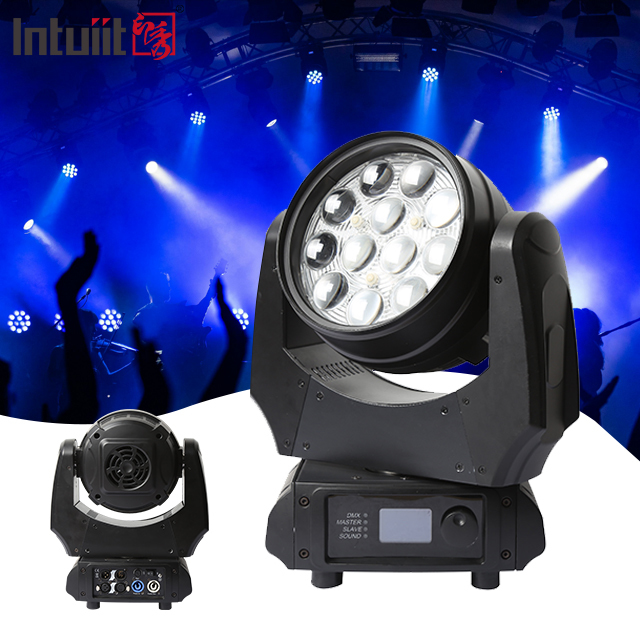 Hot Sale LED Moving Head Wash Light 12x10W RGBW 4in1 DMX512 Professional Stage Dyeing Lamp for Wedding Party KTV