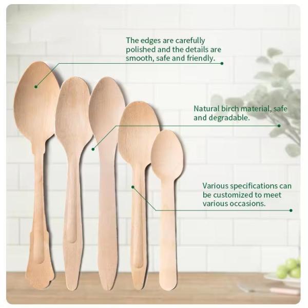 Package Size 100.00cm * 80.00cm * 60.00cm Natural Biodegradable Disposable Wooden Cutlery