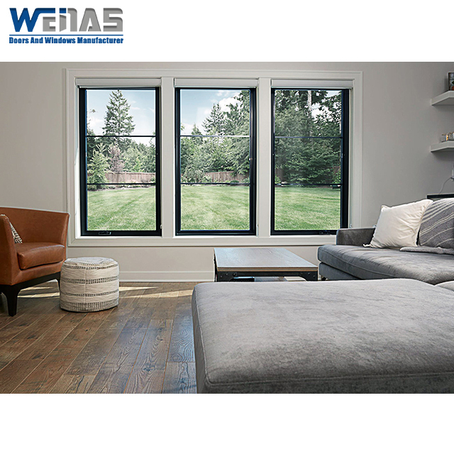 Vertical Opening Pattern Frame Aluminium Casement Windows Folding