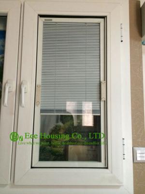 UPVC Shutter casement window For Residential Home,White Color Profile, Operable louvers