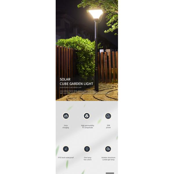 20w 30W LED Solar Panel Garden Pole Lights For Outside Shed Yard