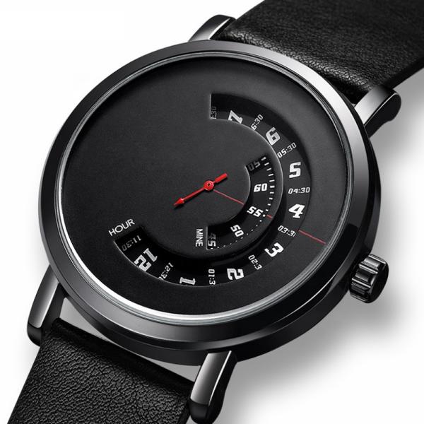 Black Chain Alloy Quartz Wrist Watch 3ATM Antiwater 70g Weight
