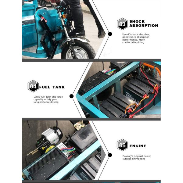 Трехколесный электрический грузовой велосипед 1200W 1500W MB-H9 Мобильное транспортное средство для доставки грузов