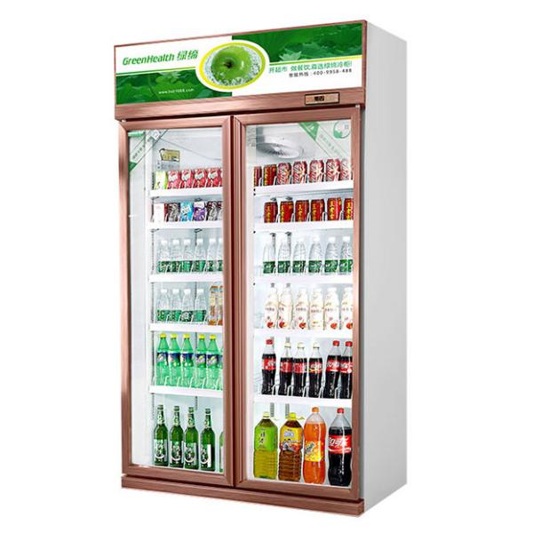 Two Glass Doors Economical Drinks Alcoholic Beverages Refrigerated Display Freezer