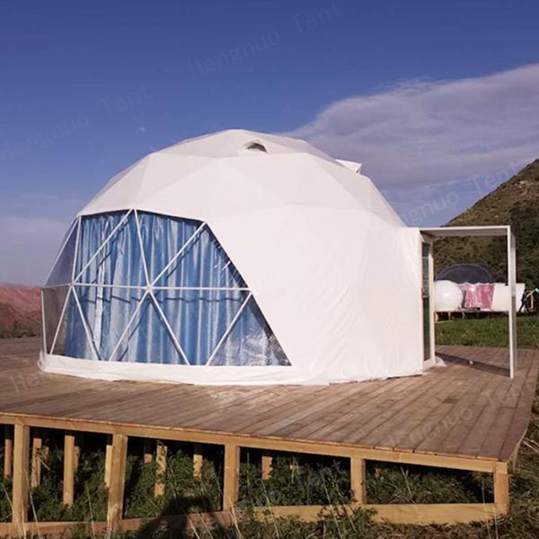 Galvanized Steel Frame Geodesic Hotel Dome Tent Wih Full Necessory Decoration
