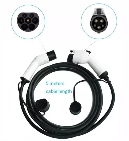 J1772 32A Type 1 To Type 2 EV Charging Cable TPU EVSE Cable
