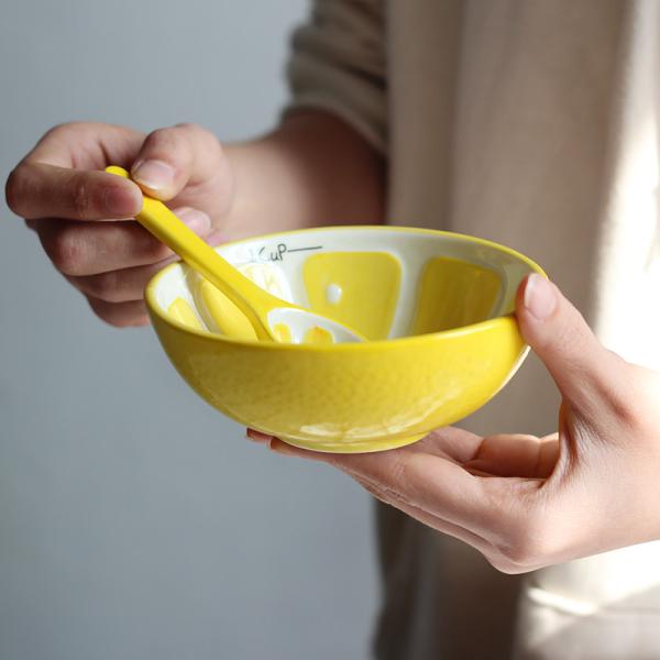 Creative Hand Painted Baking Ceramic Bowl , Watermelon Pattern Porcelain Ice Cream Bowls