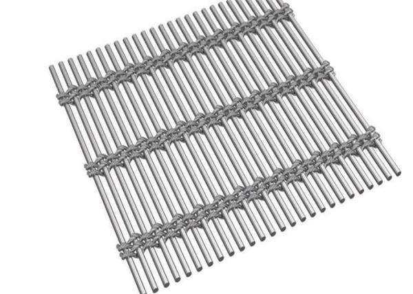 SUS304 Crimped Stainless Steel Decorative Mesh SS Woven Wire Mesh For Buildings