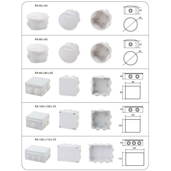 200x200x80mm распределительная коробка 12 Abs отверстий IP65 входа водоустойчивая с затворами PVC
