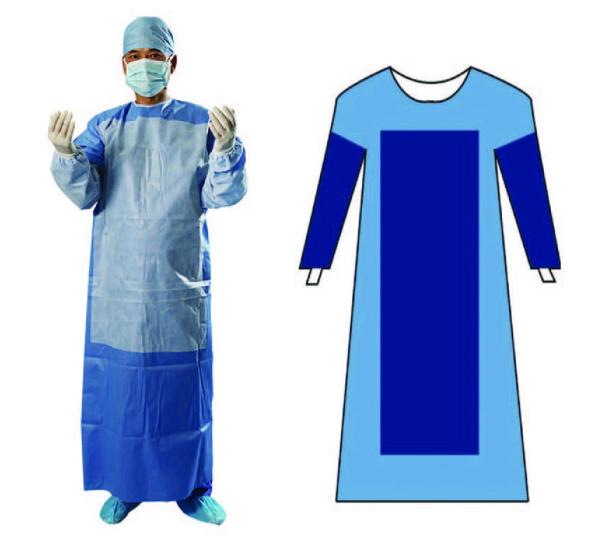 SMS Non Woven Disposable Surgical Gown Blue Color OEM For Protection