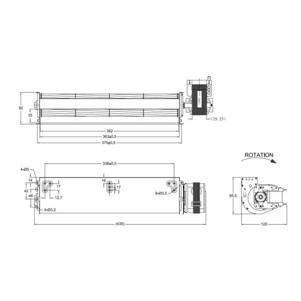 агенство UL воздуходувки вентиляторной системы охлаждения 55W воздуходувки креста AC 60mm 0.95A 115VAC 60HZ
