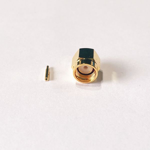 SMA-JB2 SMA Male RF Connector 50 Ohm DC-18GHz Gold-plated Brass Soldering Type for RG405/086 Cable