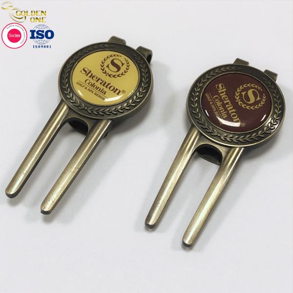 Fork Metal Golf Pitch Repair Tool , Stainless Steel Divot Tool Sublimation Blank
