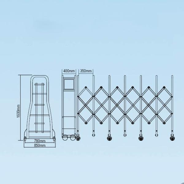 Electric Motorized Retractable Fence Gate Accordion Doors Stainless Steel Exterior