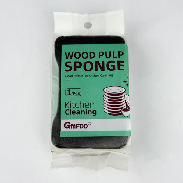 Dual Layer Wood Pulp Sponge Scouring Pad Reusable Eco Washing Up Sponge