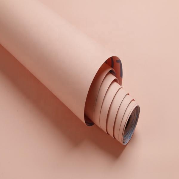 Caramel Orange Plain Color Wallpaper 122cm 61cm Self Adhesive Vinyl Wallpaper For Bathroom
