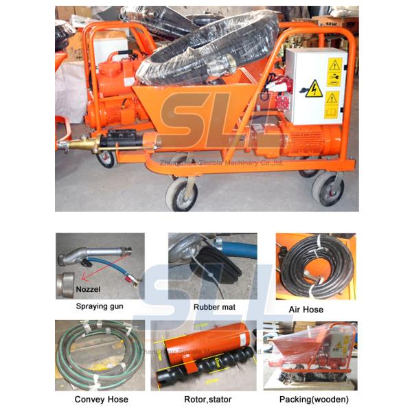 High Efficiency Wall Cement Plaster Machine 380V / 7.5kW 12 Months Guarantee