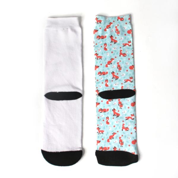 Blank Polyester White Sublimation Socks For Customized Photos Printing