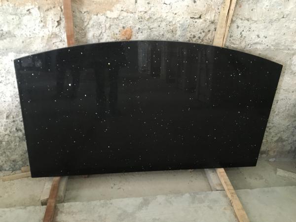 Customized Size Granite Engineered Vanity Tops , Black Quartz Bath Countertops