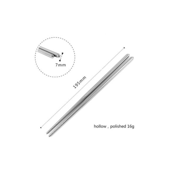 Hiking Titanium Camping Parts Ti Chopsticks Sandblasting Hollow Square Chopsticks