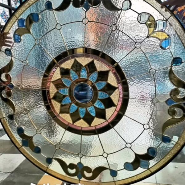 Islam Dome Triple Glazing Tempered Stained Glass For Mosque Handmade Decorative Dome Skylight