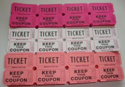 Non Toxic Perforated lottery Ticket Printing Raffle Coupon Paper Supply Disposable