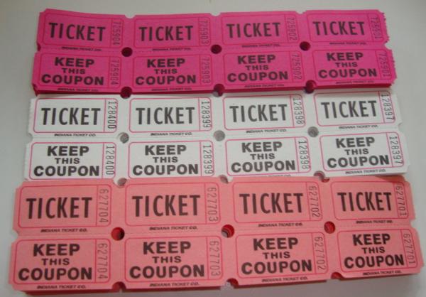 Non Toxic Perforated lottery Ticket Printing Raffle Coupon Paper Supply Disposable