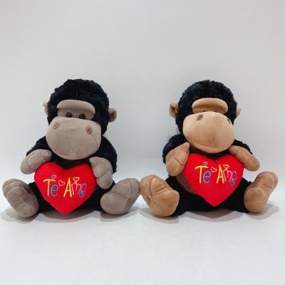Plush Toy Gorilla With Red Heart Item With BSCI Audit
