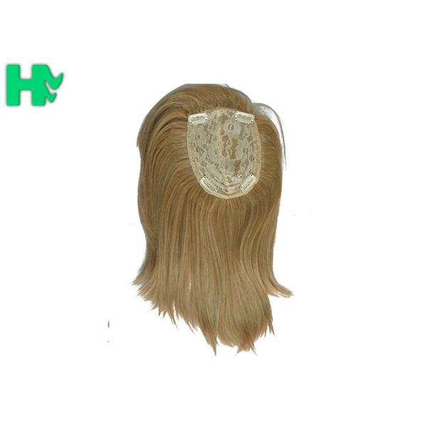 Short Straight Top Closure Synthetic Hair Pieces High Temperature Fiber Blond Hair Wig