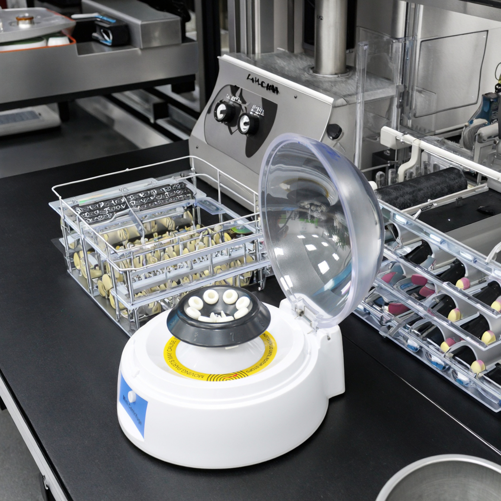 Mini Lab Centrifuge 7000RPM 2700g, with 2 Rotors for 0.2ml PCR Strips/1.5ml/2.0ml Tubes & Hematocrit Test