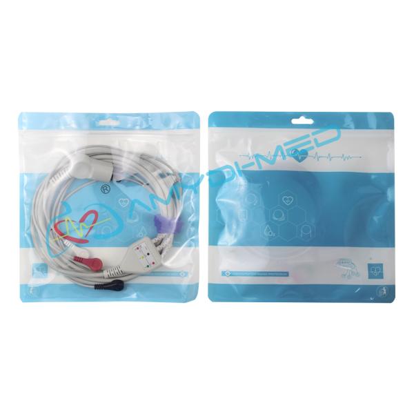 2.4M Cable 0.9M Leads 10 Lead Ecg Cable Round 6 Pin Surgical Supplies