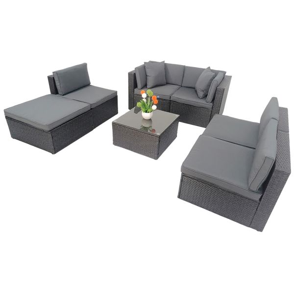 Outdoor Furniture Modern Garden Set Luxury Commercial  Wicker Sectional Patio Leisure Sofas