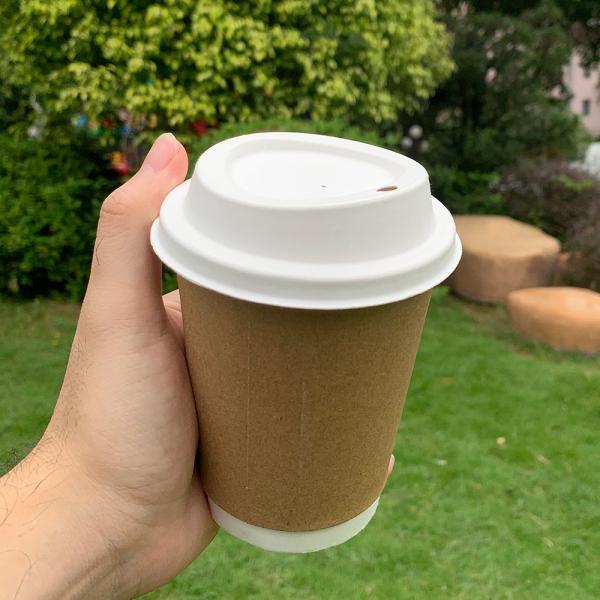 100% Compostable Biodegradable 90mm Bagasse Cup Lids, For Hot Or Cold Coffee & Tea Cup